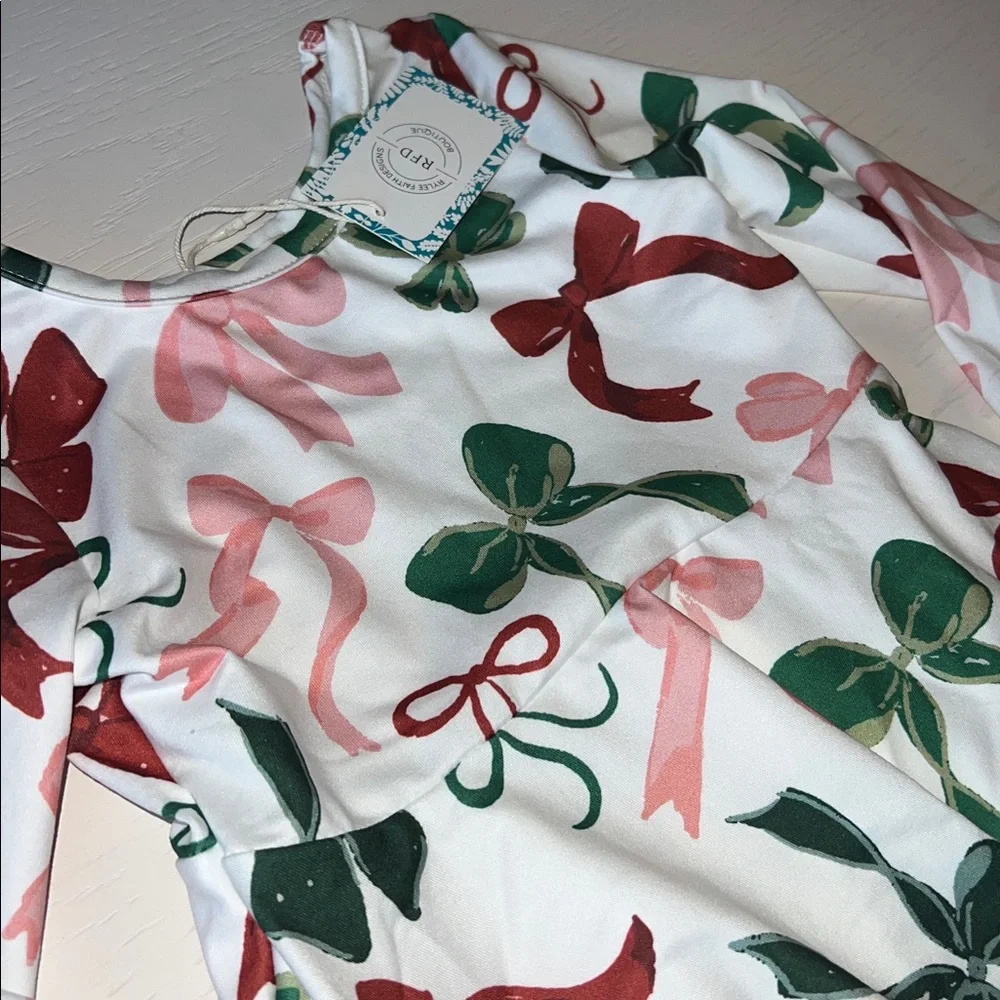 🎄 Rylee Faith Designs Christmas Bows Twirl Dress 2 3 4 5 6 7 8/9